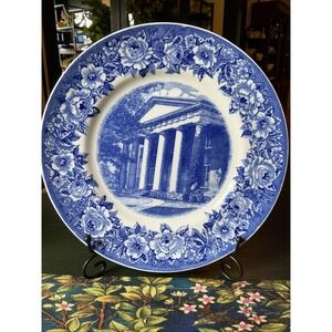 VTG 1931 Shenango China Old Centre College 10.25" Dinner Plate Blue White